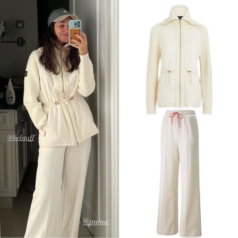 Belstaff Ivory Mixed Media Knit Jacket